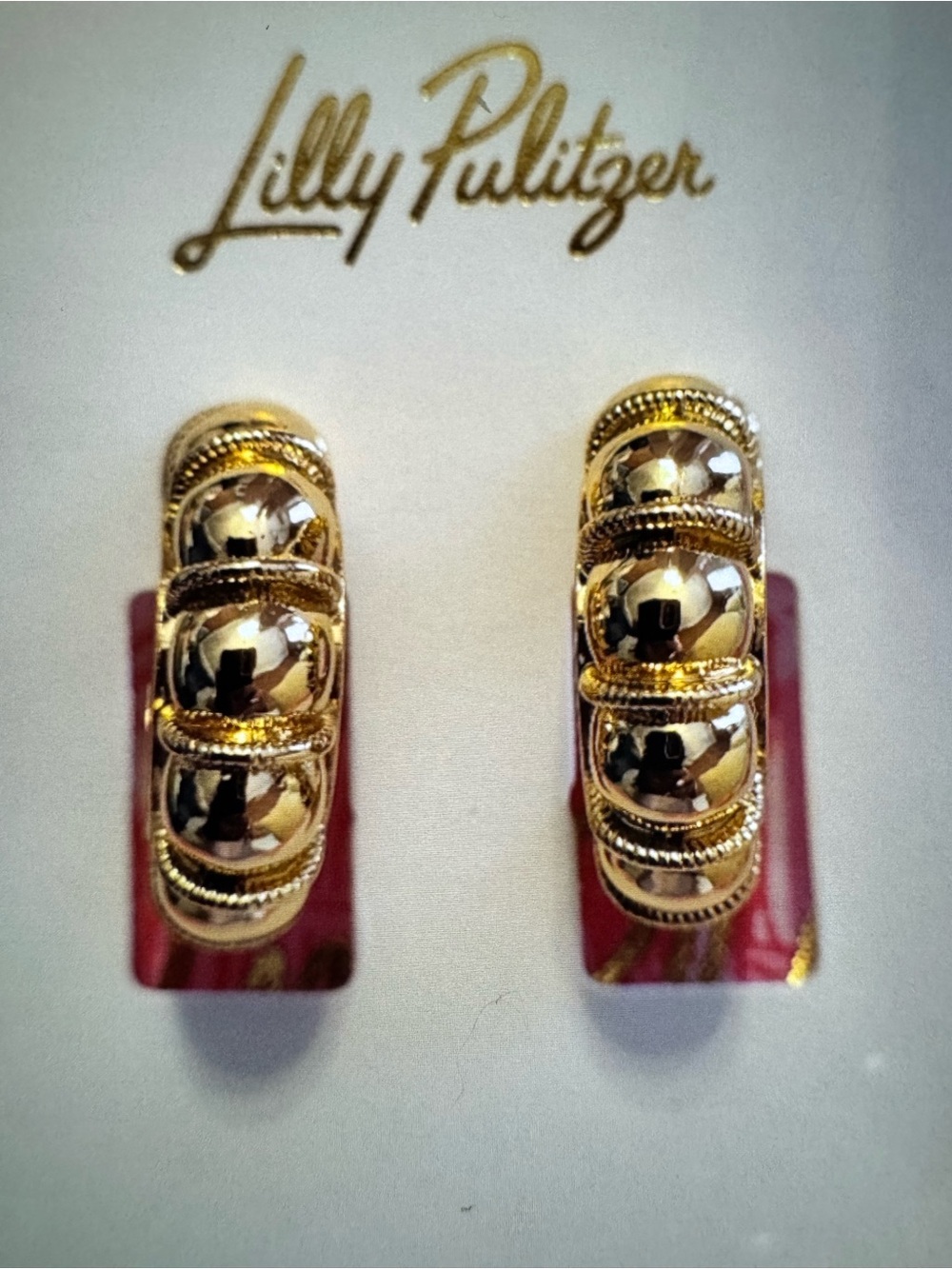 Lilly Pulitzer Shiny Gold Metallic Hoop Earrings